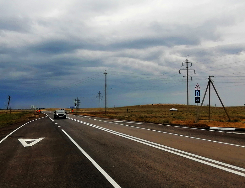 В Астраханской области завершены работы на трассе Камызяк – Тузуклей